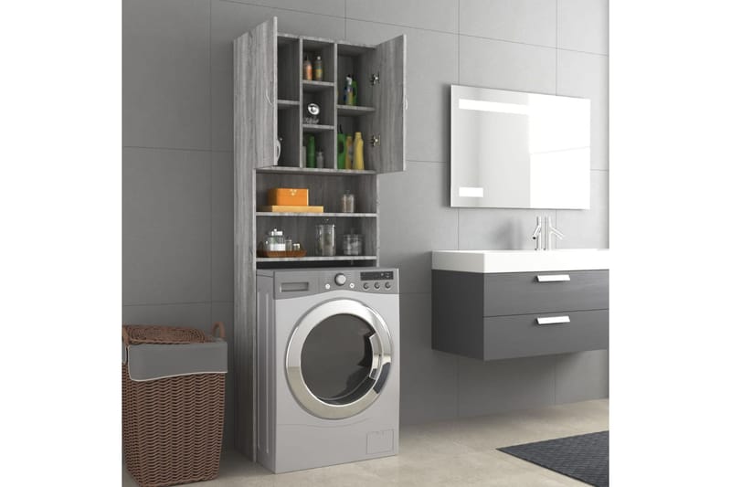 beBasic Pesukonekaappi harmaa Sonoma 64x25,5x190 cm - Talo & remontointi - Keittiö & kylpyhuone - Kylpyhuone - Kylpyhuonekalusteet - Kylpyhuonekaapit