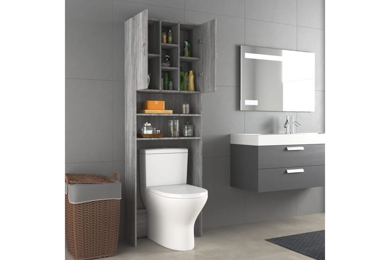 beBasic Pesukonekaappi harmaa Sonoma 64x25,5x190 cm - Talo & remontointi - Keittiö & kylpyhuone - Kylpyhuone - Kylpyhuonekalusteet - Kylpyhuonekaapit