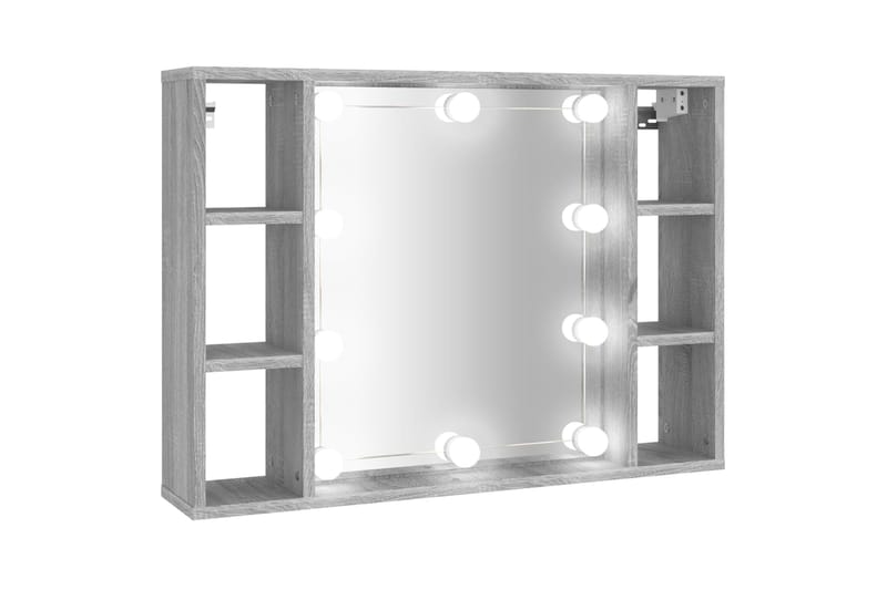 beBasic Peilikaappi LED-valoilla harmaa Sonoma 76x15x55 cm - Harmaa - Talo & remontointi - Keittiö & kylpyhuone - Kylpyhuone - Kylpyhuonekalusteet - Peilikaapit