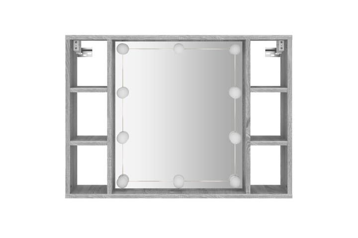 beBasic Peilikaappi LED-valoilla harmaa Sonoma 76x15x55 cm - Harmaa - Peilikaapit - Kylpyhuoneekaappi valaistuksella