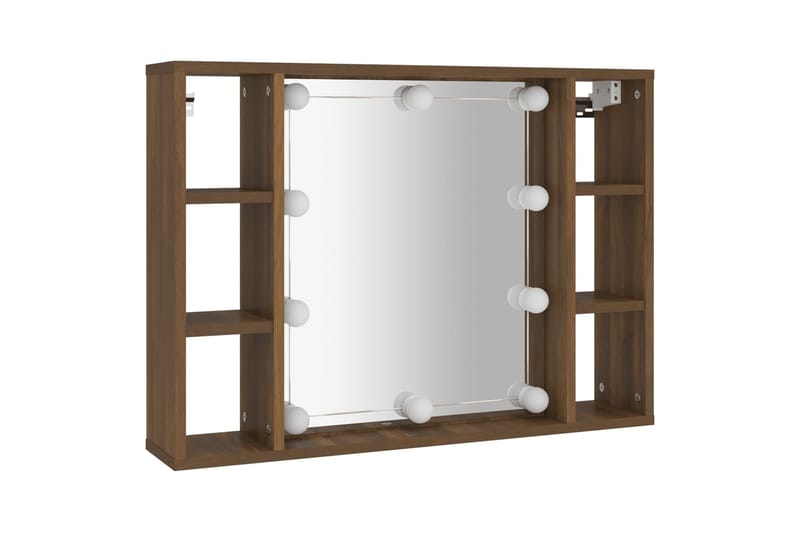 beBasic Peilikaappi LED-valoilla ruskea tammi 76x15x55 cm - Ruskea - Talo & remontointi - Keittiö & kylpyhuone - Kylpyhuone - Kylpyhuonekalusteet - Peilikaapit