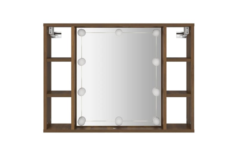 beBasic Peilikaappi LED-valoilla ruskea tammi 76x15x55 cm - Ruskea - Talo & remontointi - Keittiö & kylpyhuone - Kylpyhuone - Kylpyhuonekalusteet - Peilikaapit