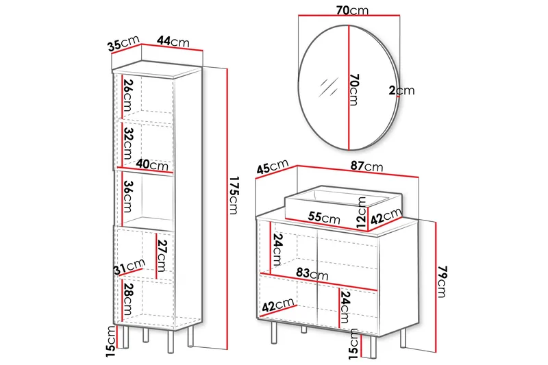Casa Täydellinen Huonekalupaketti - Talo & remontointi - Keittiö & kylpyhuone - Kylpyhuone - Kylpyhuonekalusteet - Kylpyhuonekalustepaketit
