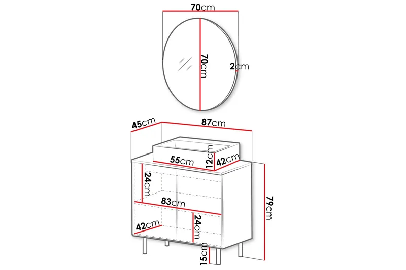 Casa Pesuallaskaappi - Beige - Talo & remontointi - Keittiö & kylpyhuone - Kylpyhuone - Kylpyhuonekalusteet - Allaskaappi