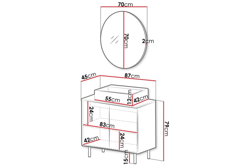 Casa Pesuallaskaappi - Musta - Talo & remontointi - Keittiö & kylpyhuone - Kylpyhuone - Kylpyhuonekalusteet - Allaskaappi