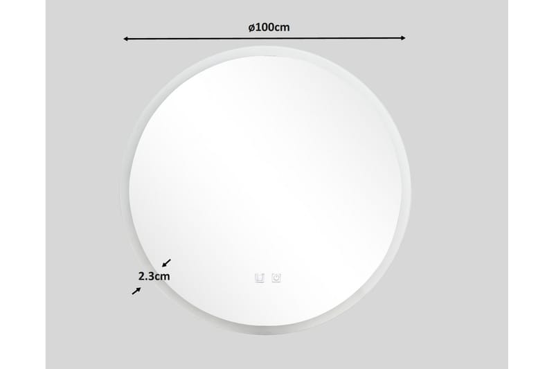 Clas Pyöreä Kylpyhuoneen Peili LED-valaistuksella 100 cm - Anti-Fog ja Touch-ohjaus - Talo & remontointi - Keittiö & kylpyhuone - Kylpyhuone - Kylpyhuonekalusteet - Kylpyhuoneen peilit