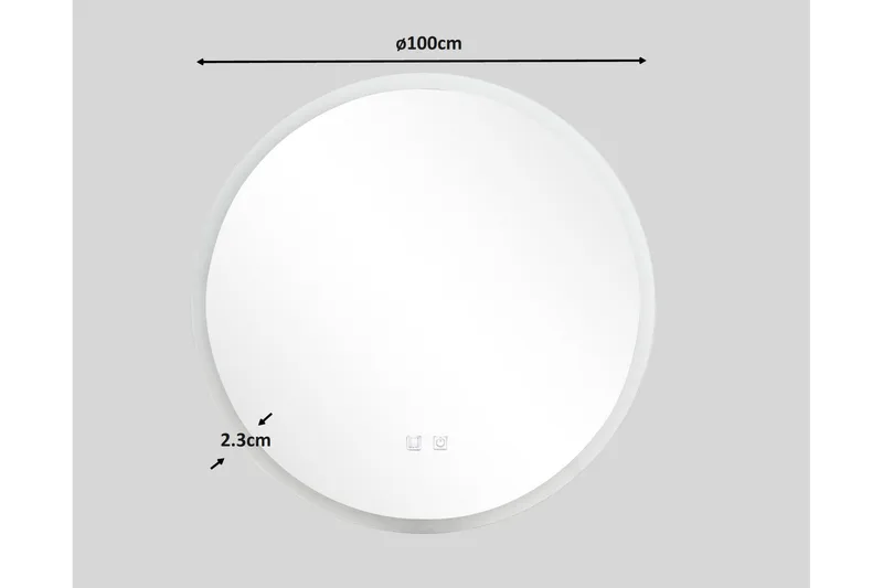 Clas Pyöreä Kylpyhuoneen Peili LED-valaistuksella 100 cm - Anti-Fog ja Touch-ohjaus - Talo & remontointi - Keittiö & kylpyhuone - Kylpyhuone - Kylpyhuonekalusteet - Kylpyhuoneen peilit