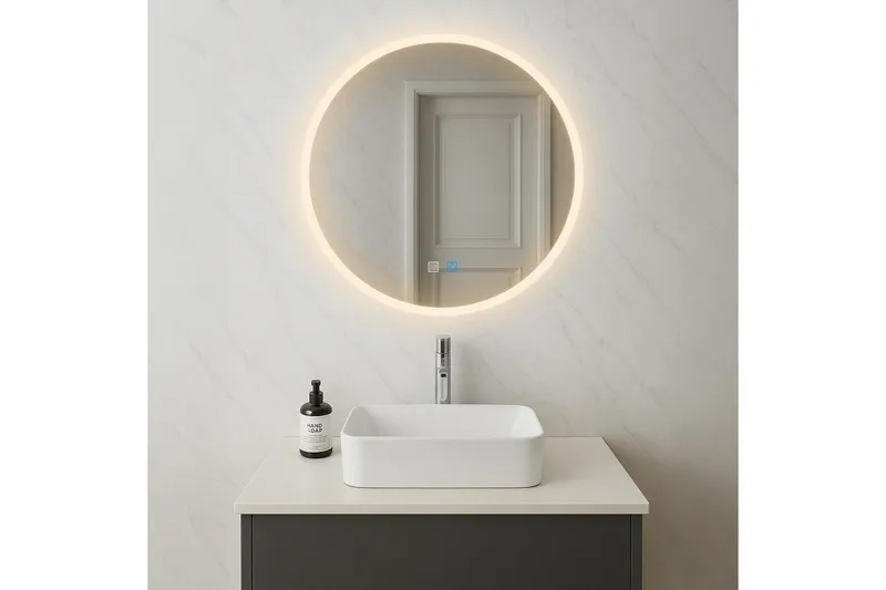Clas Pyöreä Kylpyhuoneen Peili LED-valaistuksella 100 cm - Anti-Fog ja Touch-ohjaus - Talo & remontointi - Keittiö & kylpyhuone - Kylpyhuone - Kylpyhuonekalusteet - Kylpyhuoneen peilit