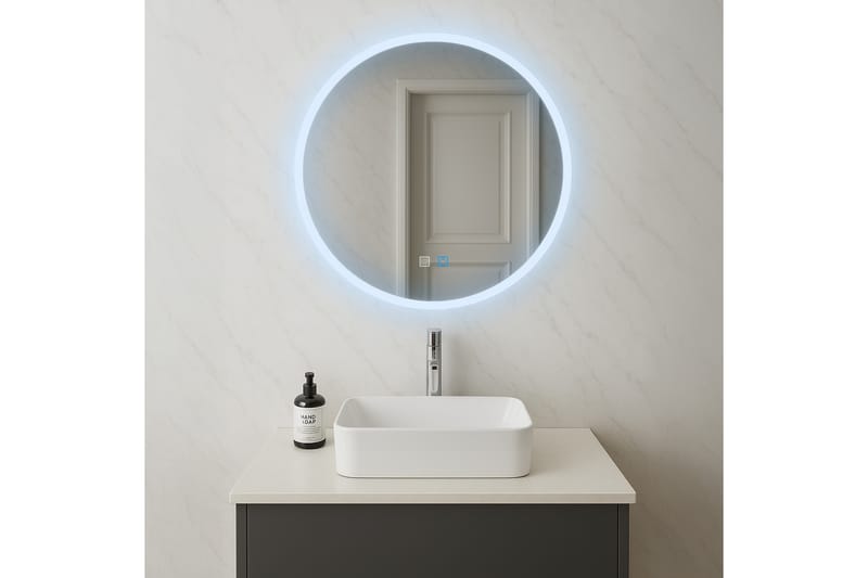 Clas Pyöreä Kylpyhuoneen Peili LED-valaistuksella 100 cm - Läpinäkyvä - Talo & remontointi - Keittiö & kylpyhuone - Kylpyhuone - Kylpyhuonekalusteet - Kylpyhuoneen peilit
