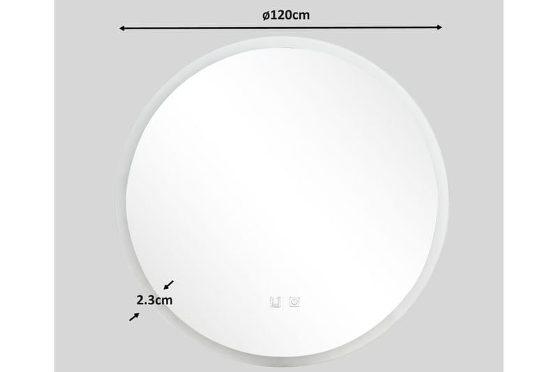 Clas Pyöreä Kylpyhuoneen Peili LED-valaistuksella 120 cm - Anti-Fog ja Touch-ohjaus - Talo & remontointi - Keittiö & kylpyhuone - Kylpyhuone - Kylpyhuonekalusteet - Kylpyhuoneen peilit
