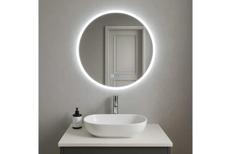 Clas Pyöreä Kylpyhuoneen Peili LED-valaistuksella 120 cm, Anti-Fog ja Touch-ohjaus