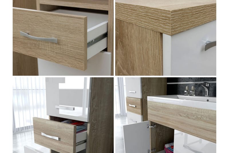 Ericka Kylpyhuonekalustesetti 133 cm - Talo & remontointi - Keittiö & kylpyhuone - Kylpyhuone - Kylpyhuonekalusteet - Kylpyhuonekalustepaketit