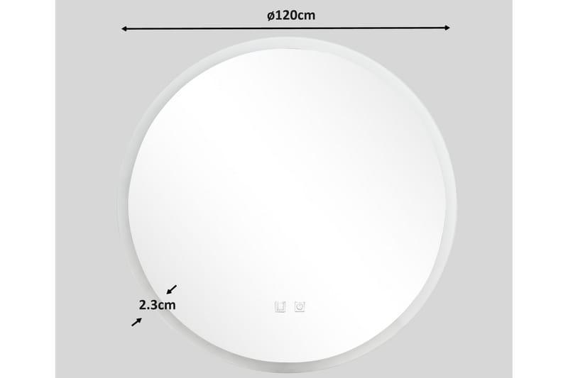 Galdwyn Kylpyhuonepeili 120 cm Pyöreä - Läpinäkyvä - Talo & remontointi - Keittiö & kylpyhuone - Kylpyhuone - Kylpyhuonekalusteet - Kylpyhuoneen peilit