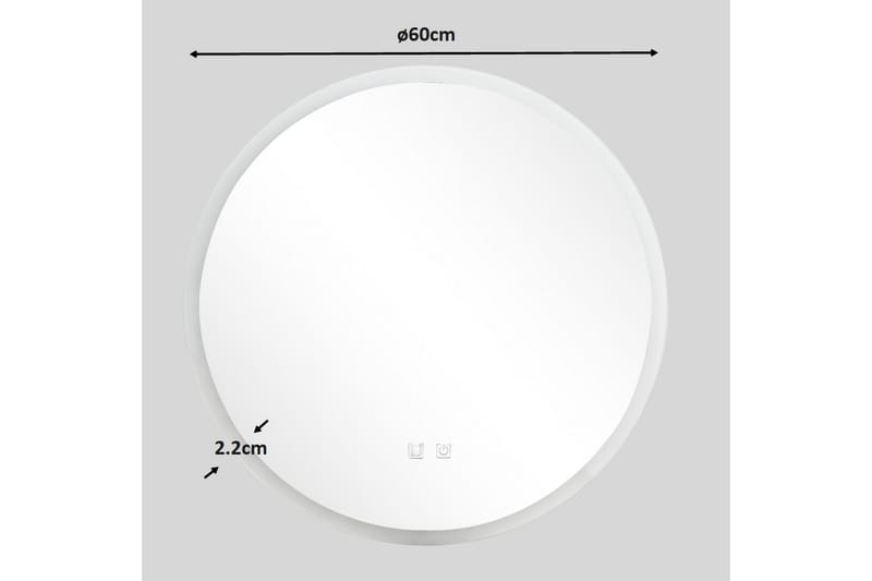 Galdwyn Kylpyhuonepeili 60 cm Pyöreä - Läpinäkyvä - Talo & remontointi - Keittiö & kylpyhuone - Kylpyhuone - Kylpyhuonekalusteet - Kylpyhuoneen peilit