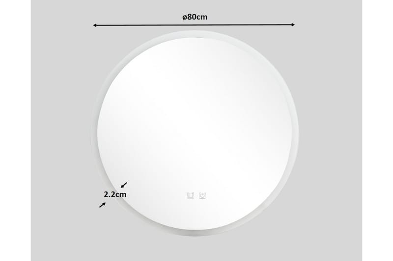 Galdwyn Kylpyhuonepeili 80 cm Pyöreä - Läpinäkyvä - Talo & remontointi - Keittiö & kylpyhuone - Kylpyhuone - Kylpyhuonekalusteet - Kylpyhuoneen peilit