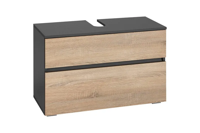 Högskåp till badrum Loft24 Tvättställsskåp Wisla Graphite Grey, Dark Colored Wood - Talo & remontointi - Keittiö & kylpyhuone - Kylpyhuone - Kylpyhuonekalusteet - Kylpyhuonekaapit