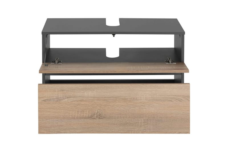 Högskåp till badrum Loft24 Tvättställsskåp Wisla Graphite Grey, Dark Colored Wood - Talo & remontointi - Keittiö & kylpyhuone - Kylpyhuone - Kylpyhuonekalusteet - Kylpyhuonekaapit