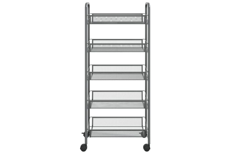5-kerroksinen keittiövaunu harmaa 46x26x105 cm rauta - Talo & remontointi - Keittiö & kylpyhuone - Kylpyhuone - Kylpyhuonekalusteet - Kärry kylpyhuoneeseen