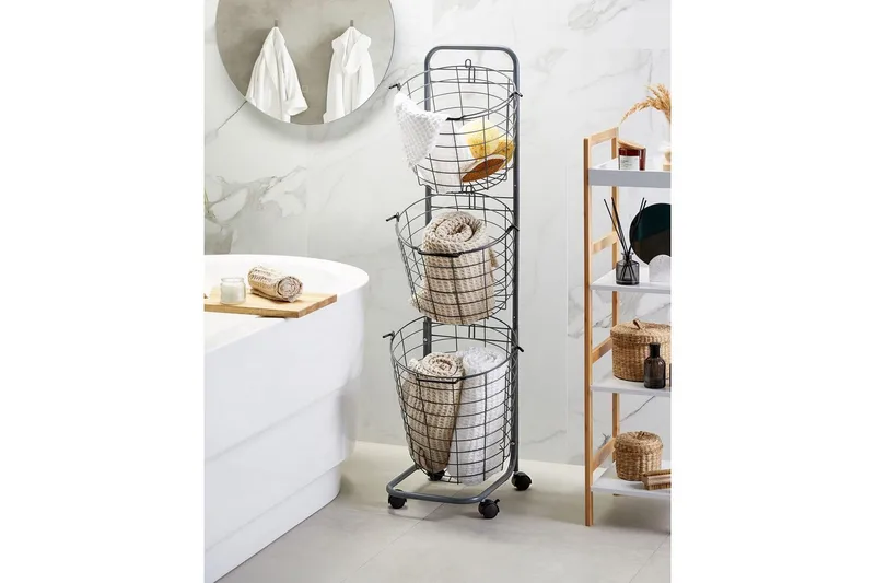 Kori Ayapal Harmaa, musta - Harmaa, musta - Talo & remontointi - Keittiö & kylpyhuone - Kylpyhuone - Kylpyhuonekalusteet - Kärry kylpyhuoneeseen