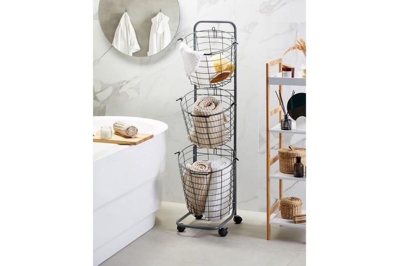 Kori Ayapal Harmaa, musta - Harmaa, musta - Talo & remontointi - Keittiö & kylpyhuone - Kylpyhuone - Kylpyhuonekalusteet - Kärry kylpyhuoneeseen