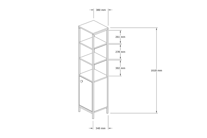 Kylpyhuonesäilytys Derine 162x38 cm 4 hyllyä - Sininen/Antrasiitti - Talo & remontointi - Keittiö & kylpyhuone - Kylpyhuone - Kylpyhuonekalusteet - Kylpyhuoneen hyllyt