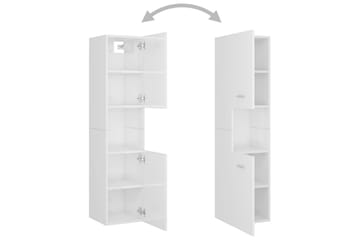 Kylpyhuoneen kalustesarja korkeakiilto valkoinen lastulevy - Valkoinen - Talo & remontointi - Keittiö & kylpyhuone - Kylpyhuone - Kylpyhuonekalusteet - Kylpyhuonekalustepaketit