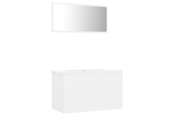 Kylpyhuoneen kalustesarja valkoinen lastulevy - Kylpyhuonekalustepaketit