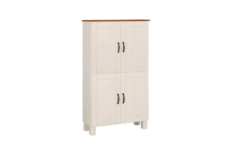 Kylpyhuoneen korkea kaappi Loft24 Kylpyhuonekaappi Alby 75x30x130 cm, valkoinen/hunaja Vit,Ljusbrun