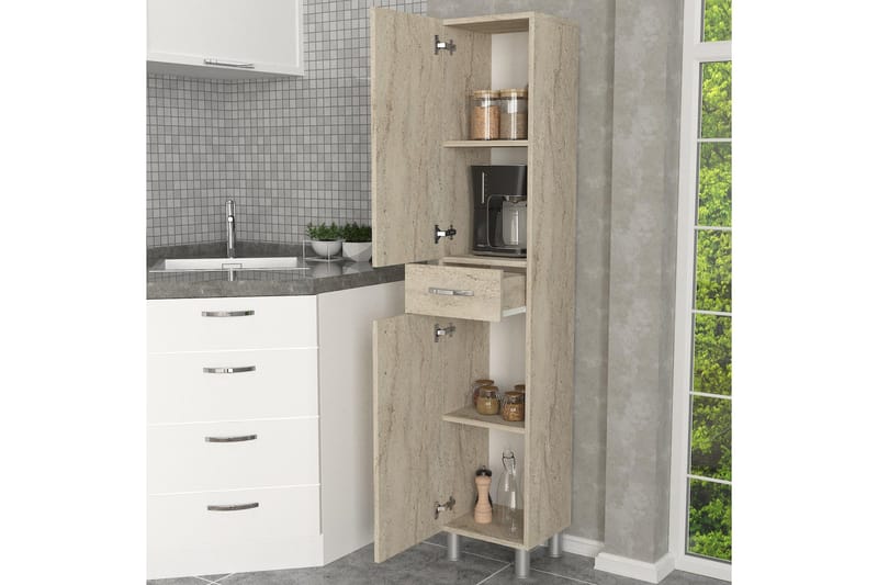 Kylpyhuoneen korkea kaappi Namo-korkea kylpyhuonekaappi Beige - Talo & remontointi - Keittiö & kylpyhuone - Kylpyhuone - Kylpyhuonekalusteet - Seinäkaappi & korkea kaappi