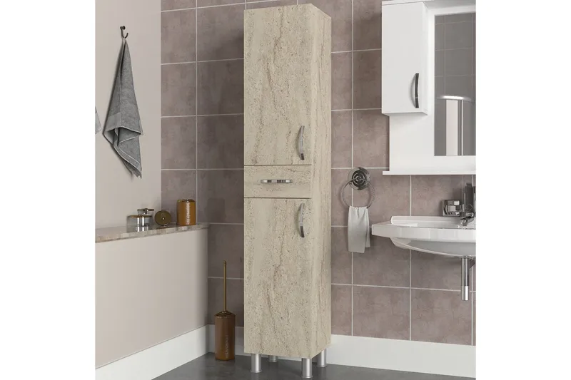 Kylpyhuoneen korkea kaappi Namo-korkea kylpyhuonekaappi Beige - Talo & remontointi - Keittiö & kylpyhuone - Kylpyhuone - Kylpyhuonekalusteet - Seinäkaappi & korkea kaappi