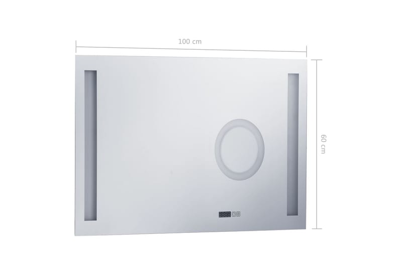 Kylpyhuoneen LED-seinäpeili kosketussensorilla 100x60 cm - Hopea - Talo & remontointi - Keittiö & kylpyhuone - Kylpyhuone - Kylpyhuonekalusteet - Kylpyhuoneen peilit
