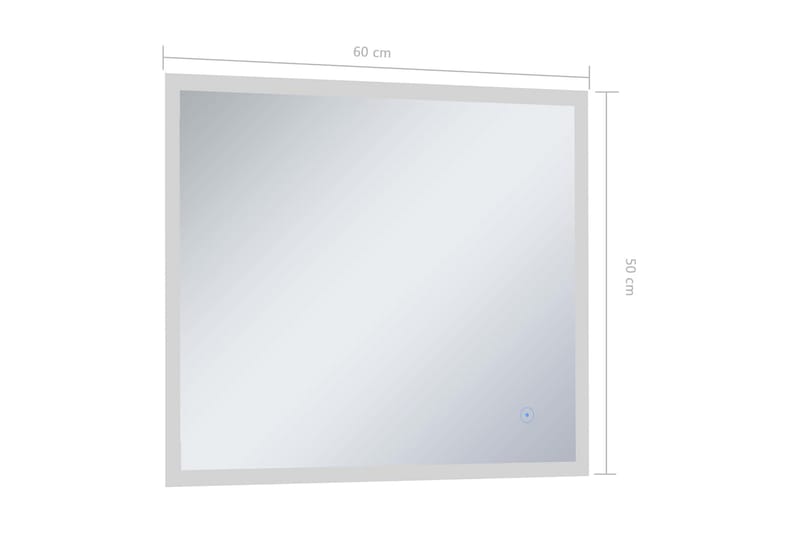 Kylpyhuoneen LED-seinäpeili kosketussensorilla 60x50 cm - Hopea - Talo & remontointi - Keittiö & kylpyhuone - Kylpyhuone - Kylpyhuonekalusteet - Kylpyhuoneen peilit