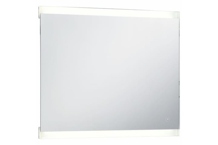 Kylpyhuoneen LED-seinäpeili kosketussensorilla 60x50 cm - Hopea - Peili - Kylpyhuoneen peilit - Kylpyhuonepeili valaistuksella