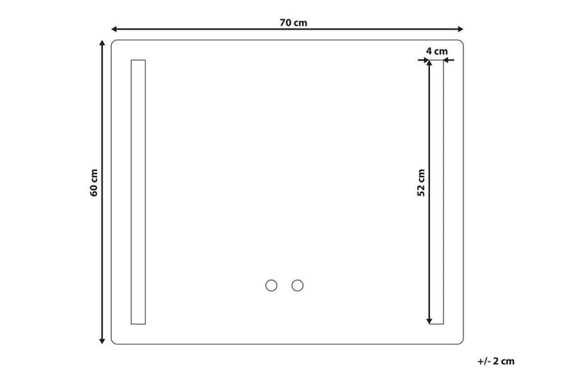 Peili Aarsh LED 60x70 cm - Läpinäkyvä - Peili - Kylpyhuoneen peilit - Kylpyhuonepeili valaistuksella