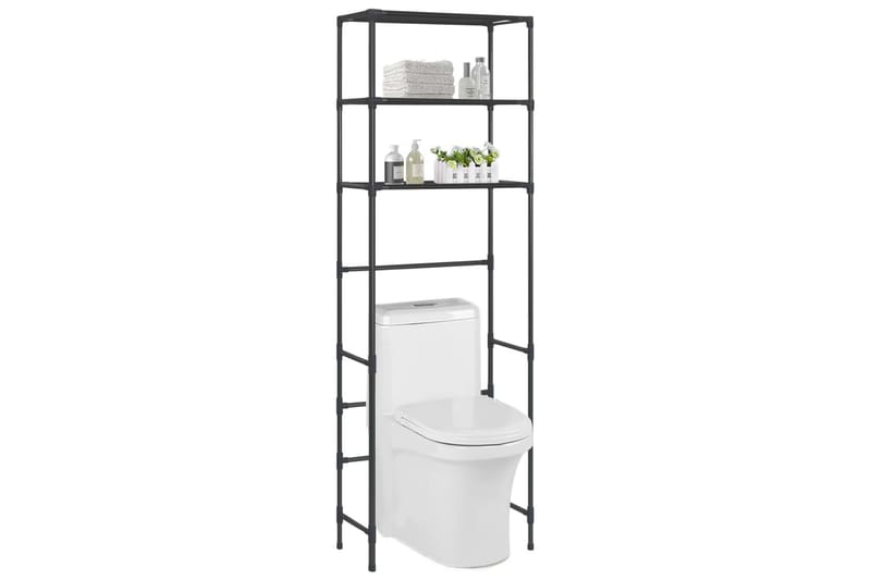 3-kerroksinen säilytyshylly WC-pytyn ylle musta 53x28x169 cm - Musta - Talo & remontointi - Keittiö & kylpyhuone - Kylpyhuone - Kylpyhuonekalusteet - Kylpyhuoneen säilytys
