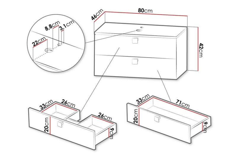 Glenndale Badrumsförvaring Concept 55 Grey - Talo & remontointi - Keittiö & kylpyhuone - Kylpyhuone - Kylpyhuonekalusteet - Kylpyhuoneen säilytys