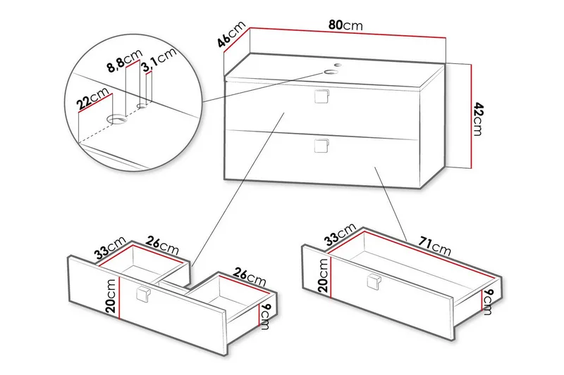 Glenndale Badrumsförvaring Concept 55 White - Talo & remontointi - Keittiö & kylpyhuone - Kylpyhuone - Kylpyhuonekalusteet - Kylpyhuoneen säilytys