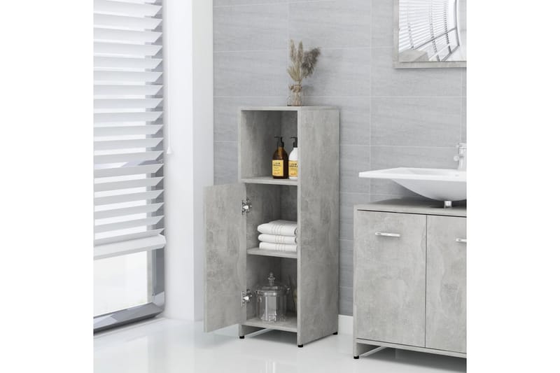 Kylpyhuonekaappi betoninharmaa 30x30x95 cm lastulevy - Harmaa - Talo & remontointi - Keittiö & kylpyhuone - Kylpyhuone - Kylpyhuonekalusteet - Kylpyhuoneen säilytys