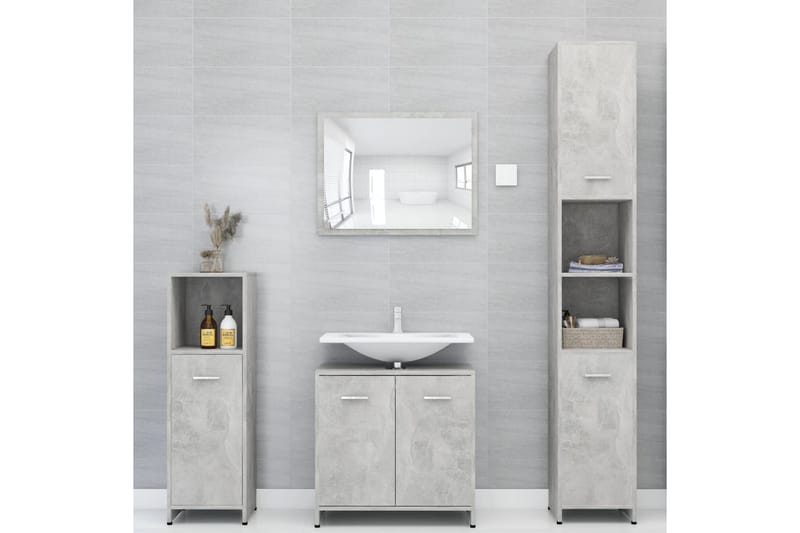 Kylpyhuonekaappi betoninharmaa 30x30x95 cm lastulevy - Harmaa - Talo & remontointi - Keittiö & kylpyhuone - Kylpyhuone - Kylpyhuonekalusteet - Kylpyhuoneen säilytys