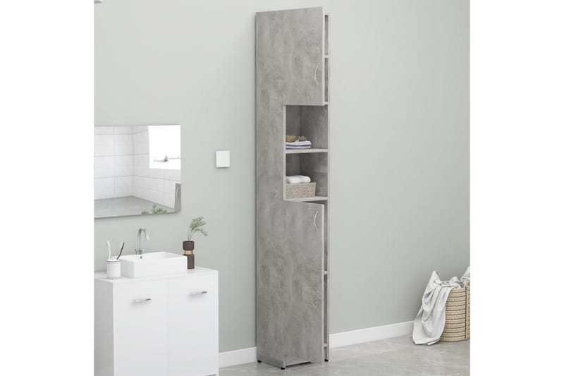 Kylpyhuonekaappi betoninharmaa 32x25,5x190 cm lastulevy - Talo & remontointi - Keittiö & kylpyhuone - Kylpyhuone - Kylpyhuonekalusteet - Kylpyhuoneen säilytys