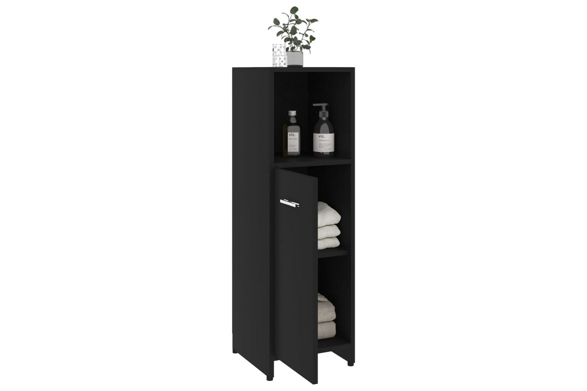 Kylpyhuonekaappi musta 30x30x95 cm lastulevy - Musta - Talo & remontointi - Keittiö & kylpyhuone - Kylpyhuone - Kylpyhuonekalusteet - Kylpyhuoneen säilytys