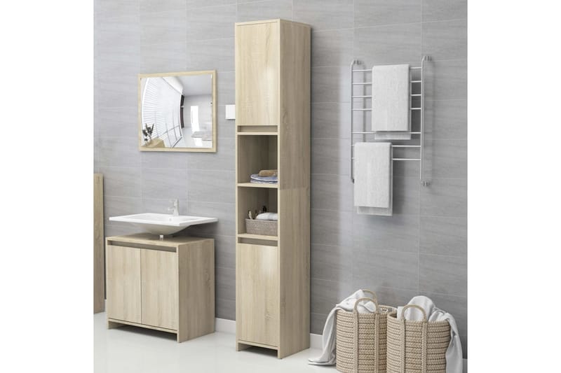 Kylpyhuonekaappi Sonoma-tammi 30x30x183,5 cm lastulevy - Talo & remontointi - Keittiö & kylpyhuone - Kylpyhuone - Kylpyhuonekalusteet - Kylpyhuoneen säilytys