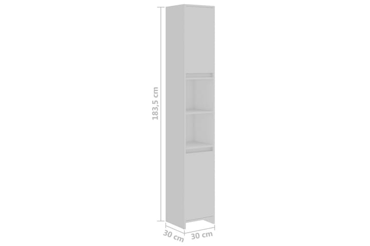 Kylpyhuonekaappi valkoinen 30x30x183,5 cm lastulevy - Kylpyhuoneen säilytys