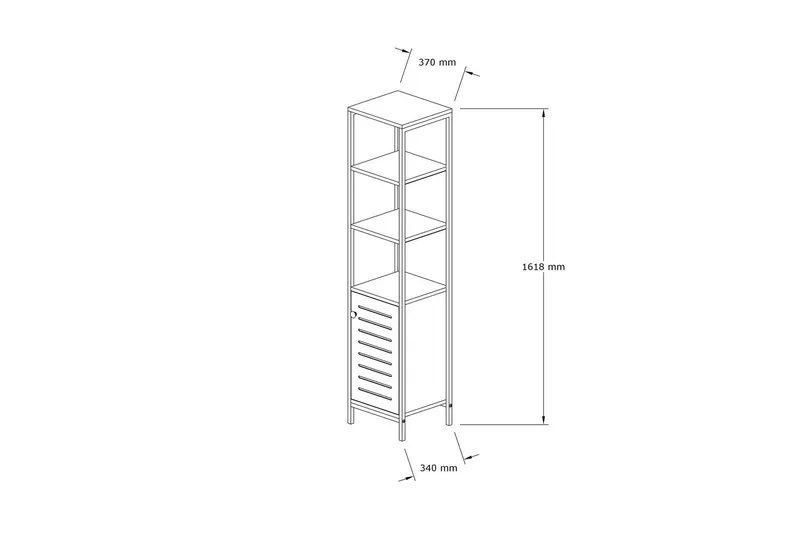 Kylpyhuonesäilytys Zakkum 38x162,2 cm - Sininen - Talo & remontointi - Keittiö & kylpyhuone - Kylpyhuone - Kylpyhuonekalusteet - Kylpyhuoneen säilytys
