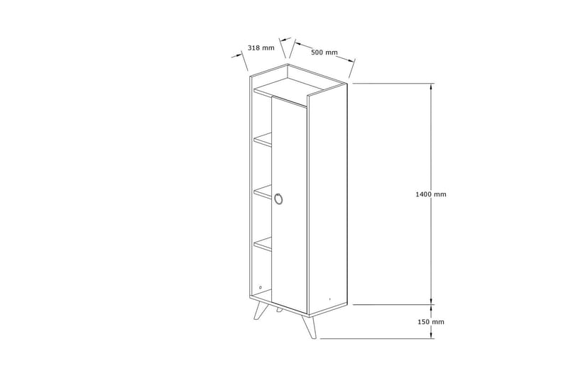 Kylpyhuonesäilytys Zakkum 50x140 cm - Valkoinen - Talo & remontointi - Keittiö & kylpyhuone - Kylpyhuone - Kylpyhuonekalusteet - Kylpyhuoneen säilytys