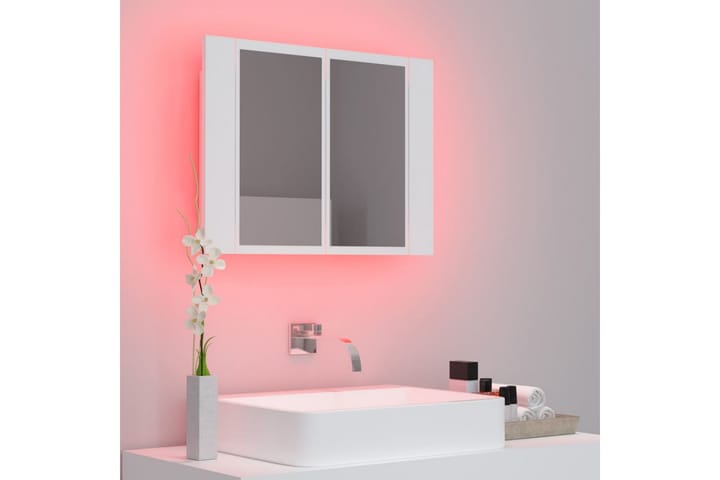 Kylpyhuoneen peilikaappi LED 60x12x45 cm - Valkoinen - Peilikaapit - Kylpyhuoneekaappi valaistuksella