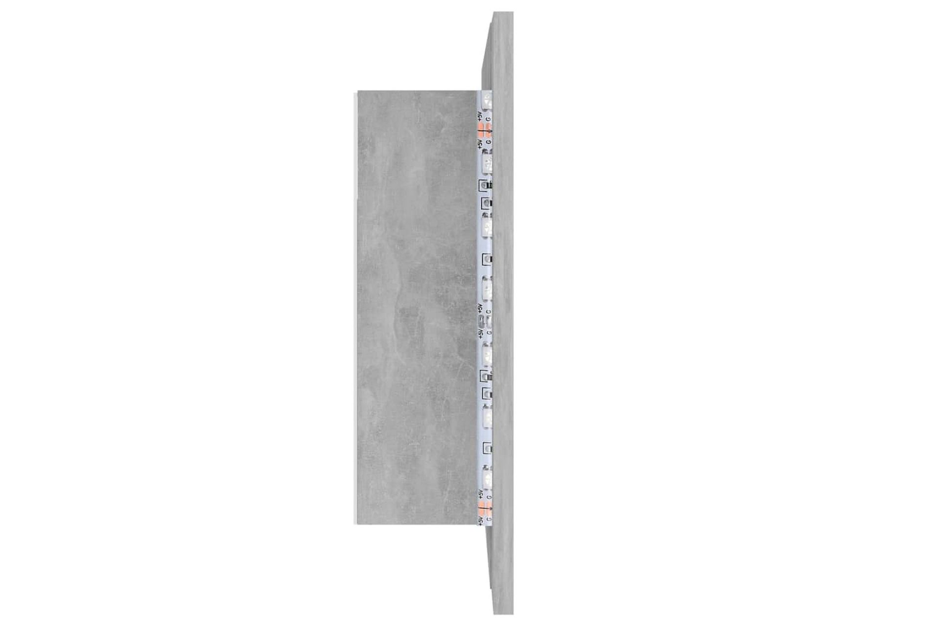 Kylpyhuoneen peilikaappi LED 60x12x45 cm - Betoninharmaa - Talo & remontointi - Keittiö & kylpyhuone - Kylpyhuone - Kylpyhuonekalusteet - Peilikaapit