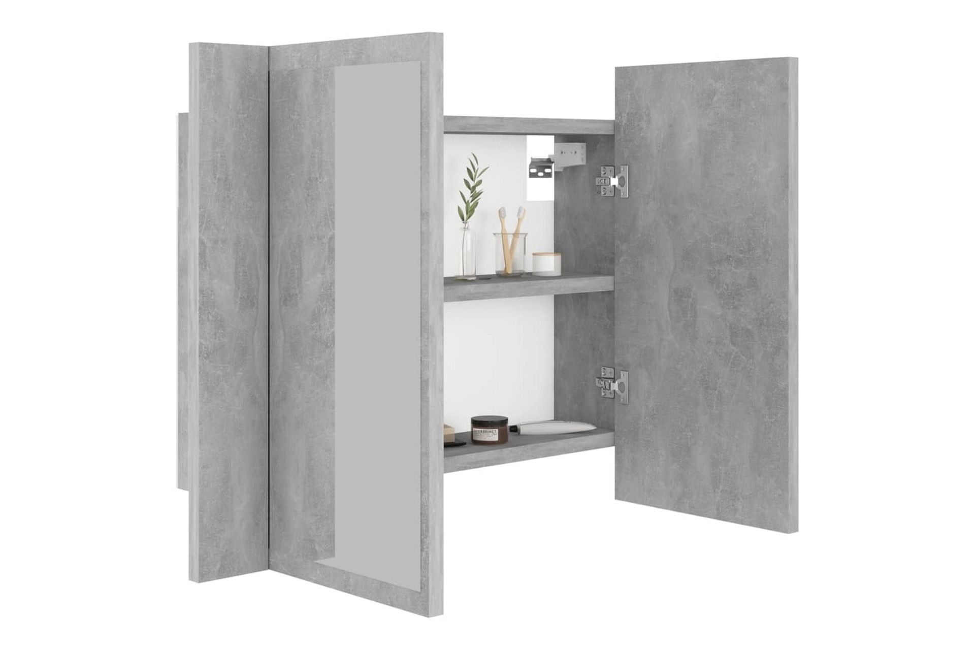 Kylpyhuoneen peilikaappi LED 60x12x45 cm - Betoninharmaa - Talo & remontointi - Keittiö & kylpyhuone - Kylpyhuone - Kylpyhuonekalusteet - Peilikaapit