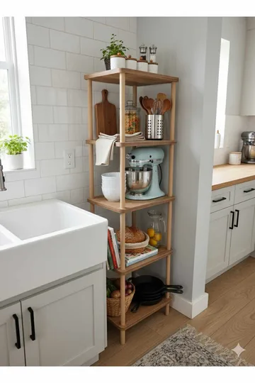 Kylpyhuonehylly Hanah Home Pika Bath (40 x 185 x 30 cm) Mänty - Mänty - Talo & remontointi - Keittiö & kylpyhuone - Kylpyhuone - Kylpyhuonekalusteet - Kylpyhuoneen hyllyt