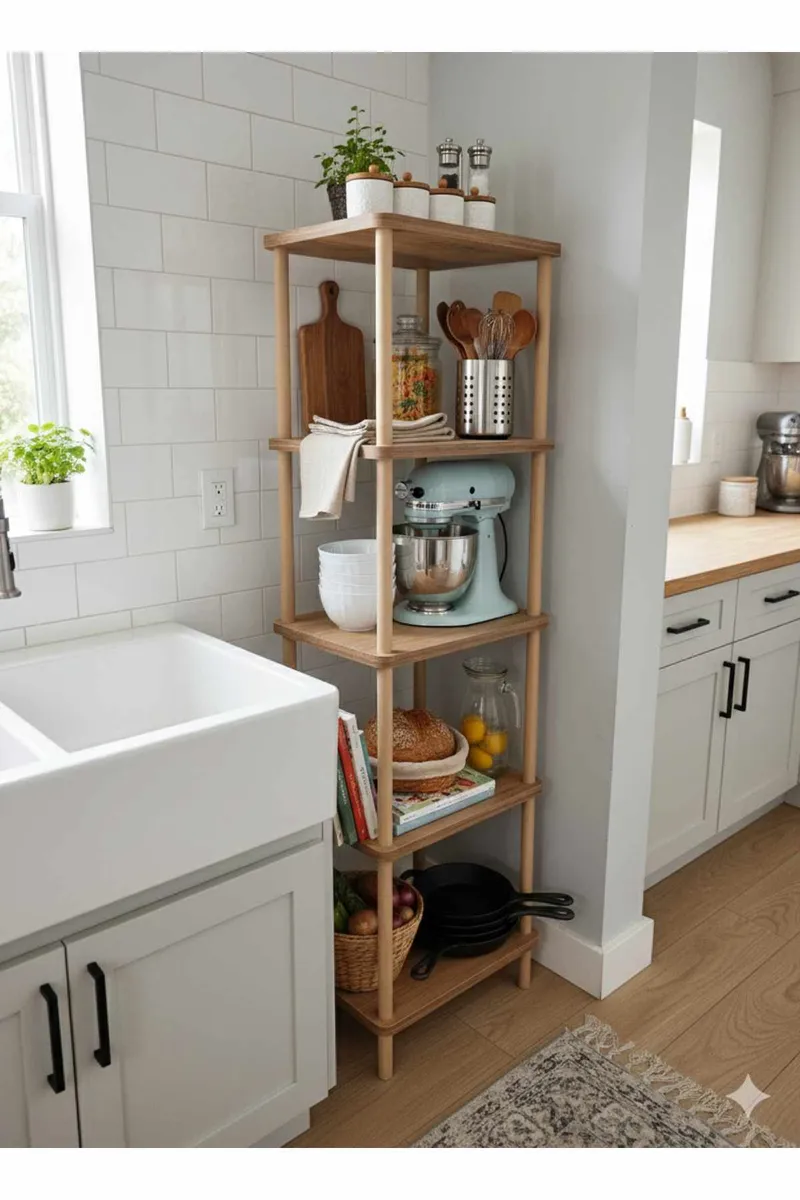 Kylpyhuonehylly Hanah Home Pika Bath (40 x 185 x 30 cm) Mänty - Mänty - Talo & remontointi - Keittiö & kylpyhuone - Kylpyhuone - Kylpyhuonekalusteet - Kylpyhuoneen hyllyt